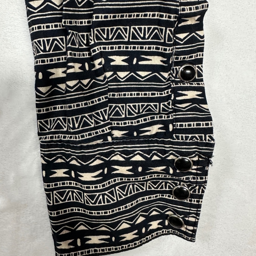 ROPER Pearl Snap Aztec Tribal Print Men's Medium Long Sleeve Button Down Shirt - Picture 4 of 13